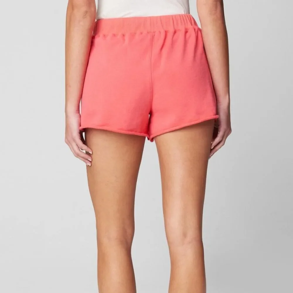 Coral French Terry Shorts Drawstring Pull On Lounge Casual Cotton NWT M